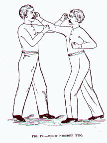 The beginnings of the modern right cross
demonstrated in Edmund Price's The Science of Self Defense: A Treatise on
Sparring and Wrestling, 1867